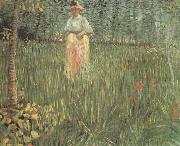 Vincent Van Gogh A Woman Walking in a Garden (nn04) oil painting picture wholesale